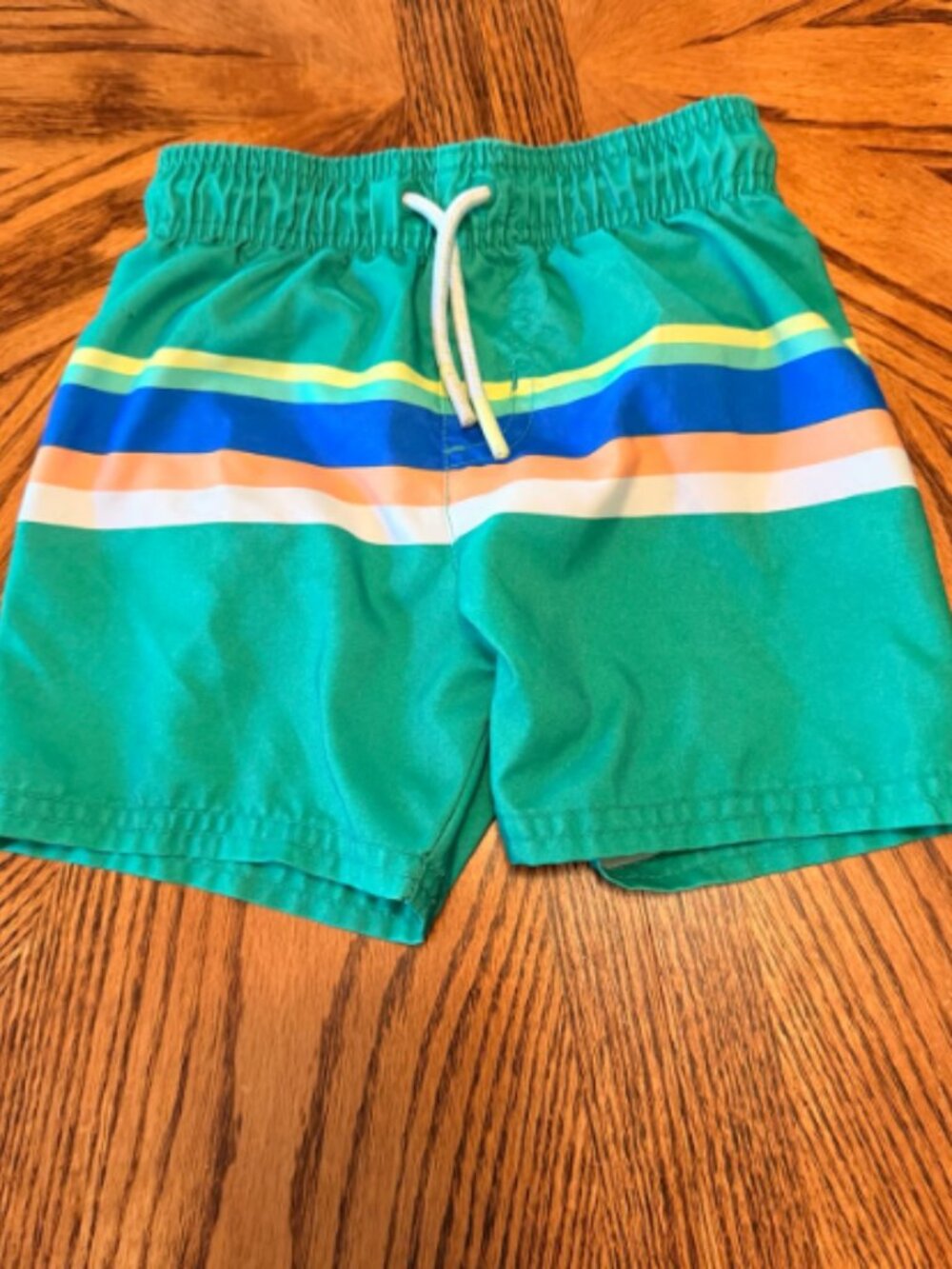 Cat & Jack Boys Swim Trunks Size 3T Green Striped Board Shorts